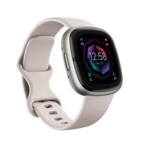 Refurbished Fitbit Sense 2 Health & Fitness Watch (Lunar White/Platinum
